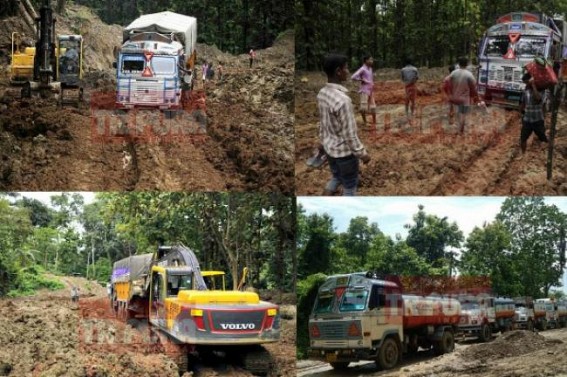 Tripura MPs break slumber after 2 yrs : Bamboo panes used for repairing of NH 8 (44), thousands of trucks stranded for last 20 days, massive inflation hits the state, lack of repairing has turned the road immovable, Executive Engineer talks to TIWN Tripura MPs break slumber after 2 yrs : Bamboo panes used for repairing of NH 8 (44), thousands of trucks stranded for last 20 days, massive inflation hits the state, lack of repairing has turned the road immovable, Executive Engineer talks to TIWN